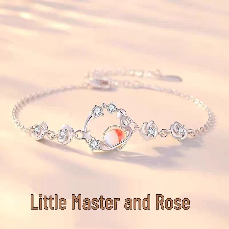 French Dream Flower Garden Zirconia Bracelet - Versatile Sparkly Beaded Accessory for Women & Girls
