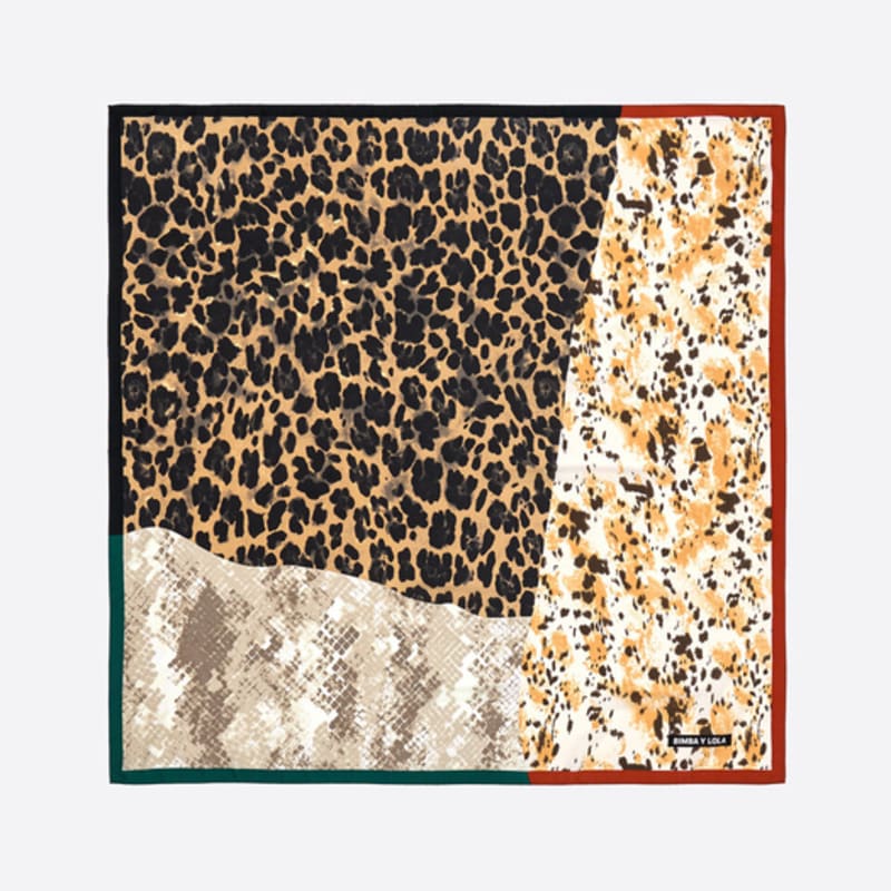 BIMBA Y LOLA Beige Animal Print Patchwork Scarf B256AIF012BEF