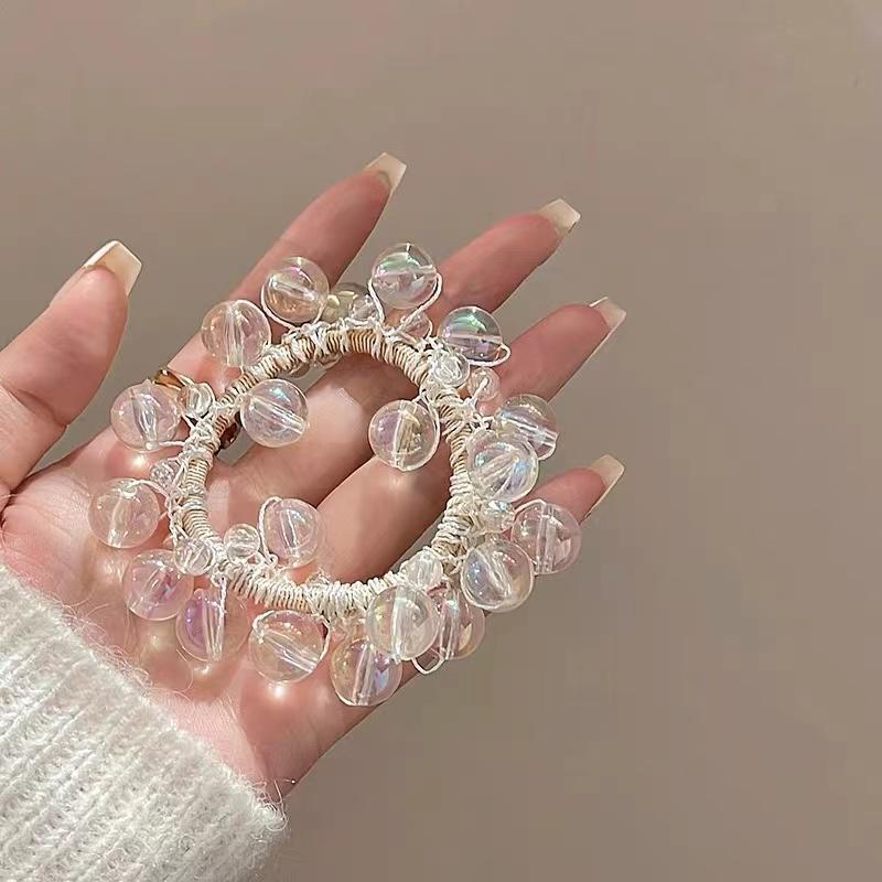 

Новый стиль веревка для волос, высококлассные аксессуары для волос Искусственный жемчуг головной цветок резинки для волос женский головной убор, петля для волос для хвостика