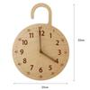 X51A-Kids Room Wood Round Wall Hanging Clock Nordic Hook For Baby Home Decor