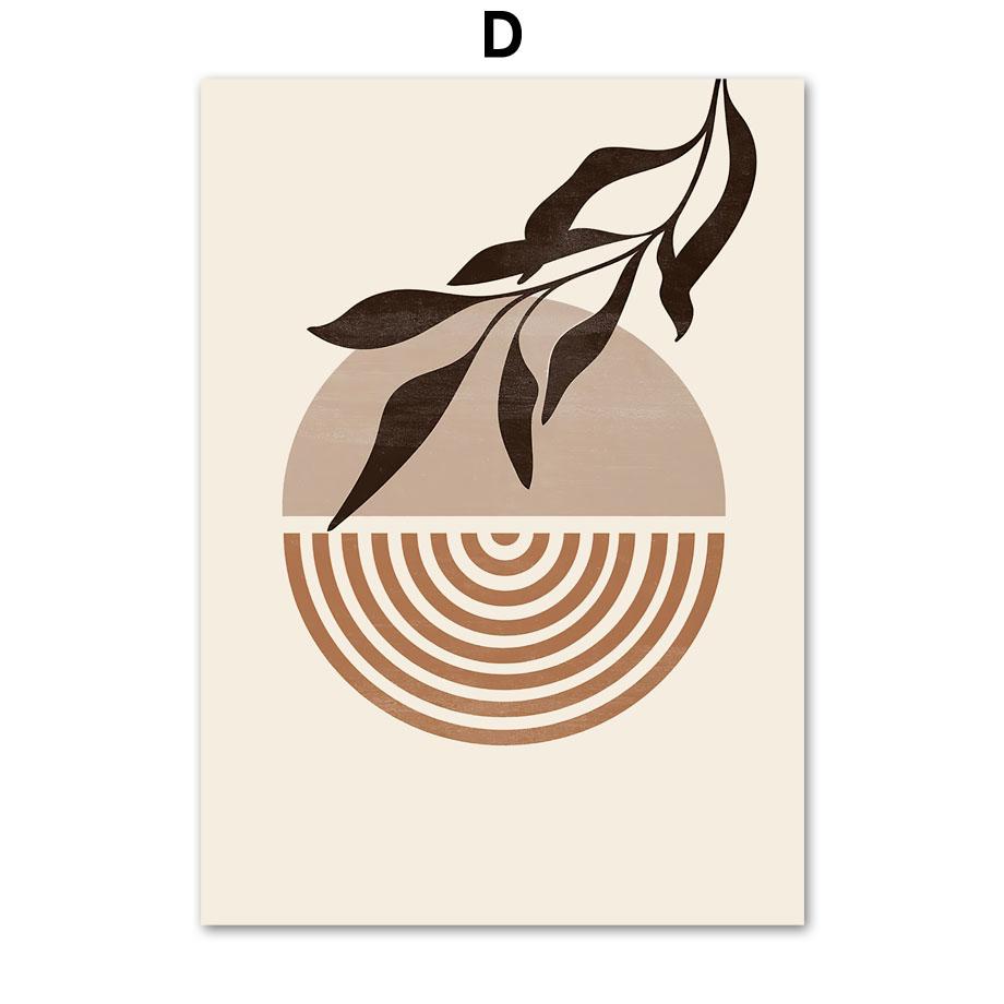 Boho Sun Moon Leaf Rainbow Geometry Landscape Wall Art Canvas Painting Abstract Posters And Prints Picture For Living Room Decor