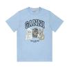 Ganni Animal Logo Print Women Short Sleeve Tee T4278 570