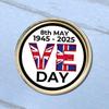 VE Day 80th Anniversary 1945-2025 8th May VE Day Collectable Badges Round Emblem Pin Aolly for Clothing Bags Shirt Backpack