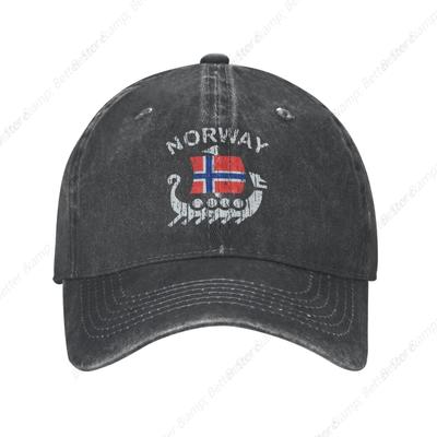 Prana norweska flaga Norwegia Smocza Łódź Dżinsowa Czapka Truckerka Czapka Baseballowa dla Mężczyzn Lub Kobiet Kowbojska Naturalna