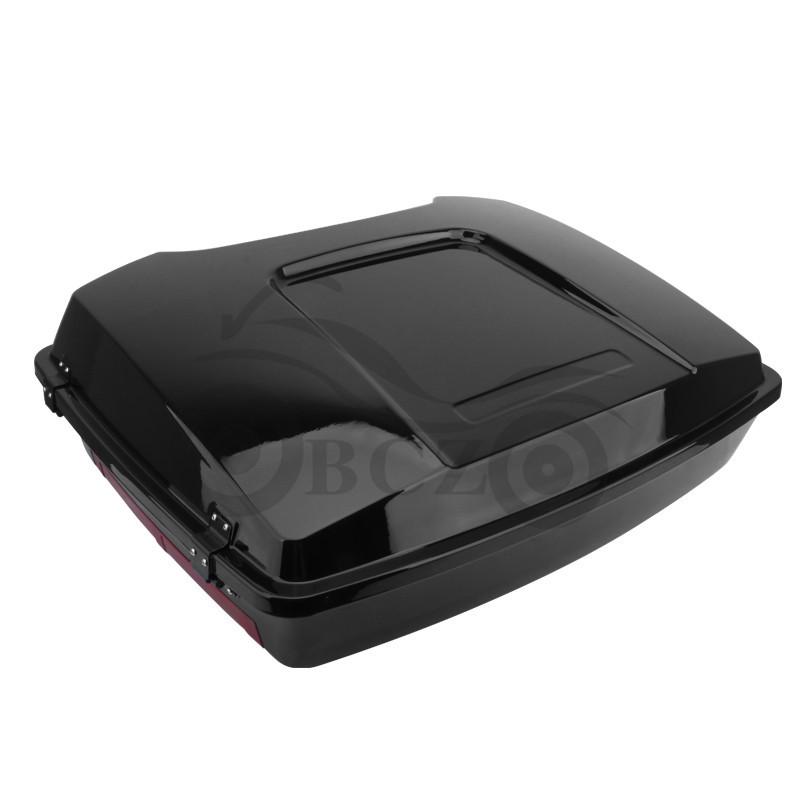 Harley Cruiser Motorcycle Rear and Side Storage Boxes - Black