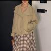 Women's Stand Collar Long Sleeve Jacket Loose Fit Commuter Style Windbreaker Coat