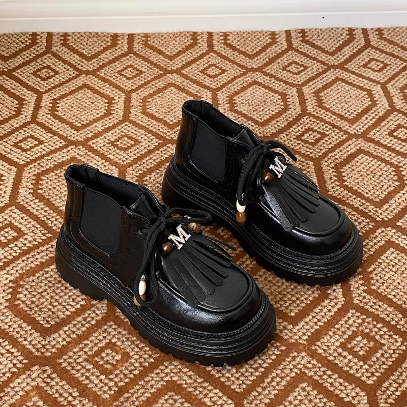 Fashion Platform Heightened Tassel Loafers for Women 2025 New British Style Fashion Comfortable Versatile Single Shoes