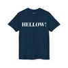 HELLOW! Text Graphic T-Shirt and Kids Tshirt | Bold Stencil Lettering, Navy Tee