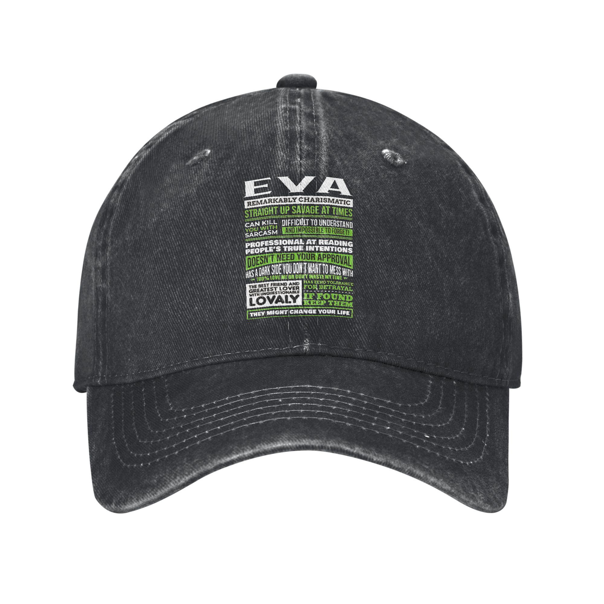 Eva Girl Name Definition Baseball Cap Unisex Hats Women Visor Protection Snapback Eva Caps One Size