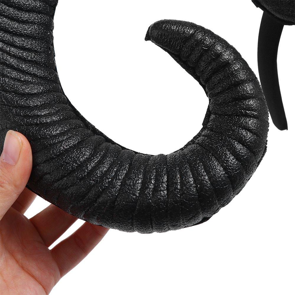 Headpiece Halloween Demon Horns Headband Pu Devil Ox Horn Hairband Personality Photo Props