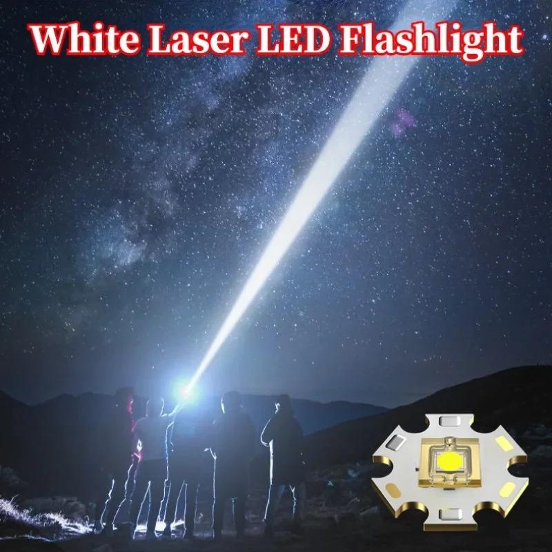 Powerful Strong Light Flashlight LED Portable Flashlight Type-C Charging Output Zoom Aluminum Alloy Outdoor Handlamp For Camping