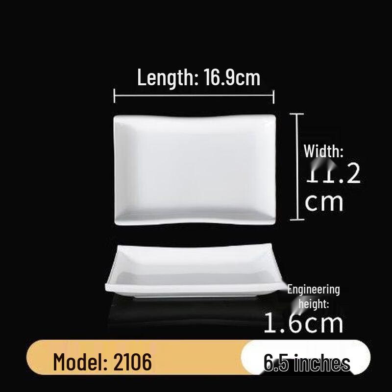 Jijun Melamine Rectangular Serving Plates (10-Pack)