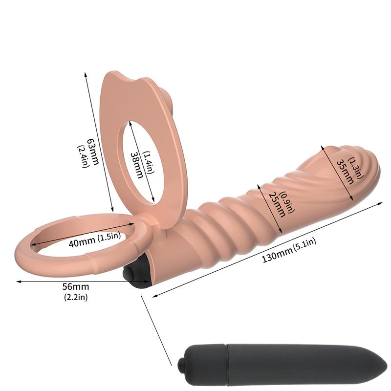 Double Penetration Penis Ring 10 Modes Vibrator Penis Enlargement Dildo Anal Sexy Toy for Men Women Stimulation of the Clitoris