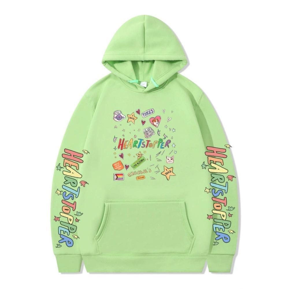 

Heartstopper Men Women Hoodies Autumn Casual Pullover Hoodie Fashion Sweatshirts Hip Hop Sweatshirt Clothes XXS світло-зелений колір