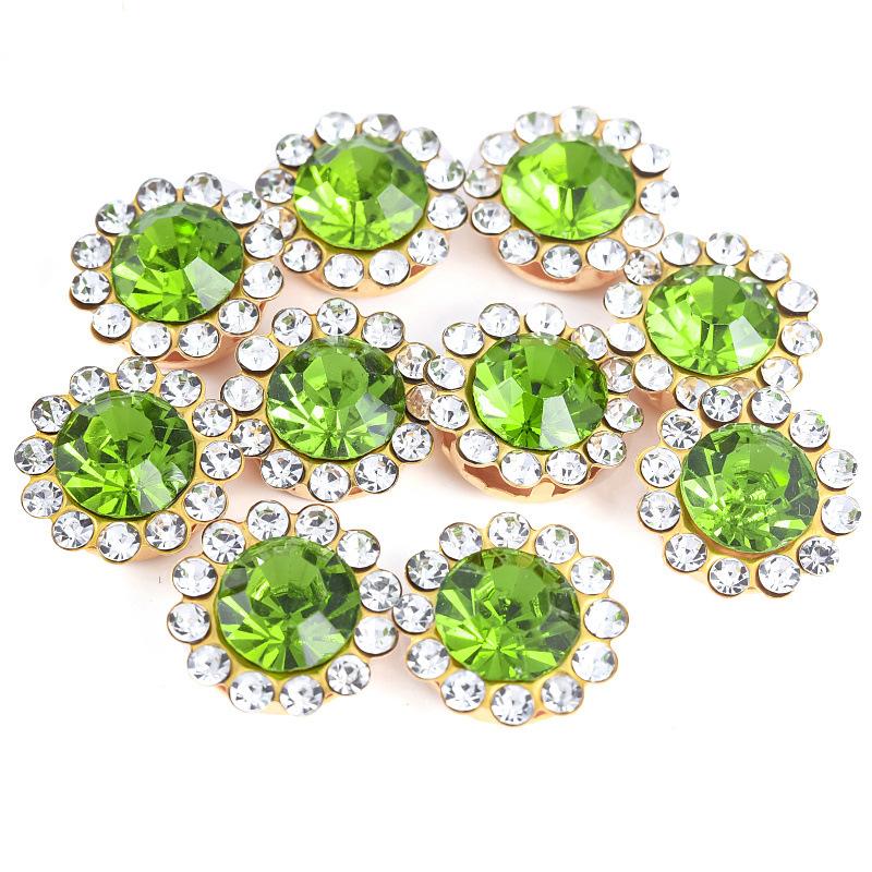 Sun Flower Claw Diamond, Glass Flower-Shaped Rhinestone Buckle Hand Seam Diamond, Round Flower Plate Grab Diamond Diy Jewelry Button Decoration