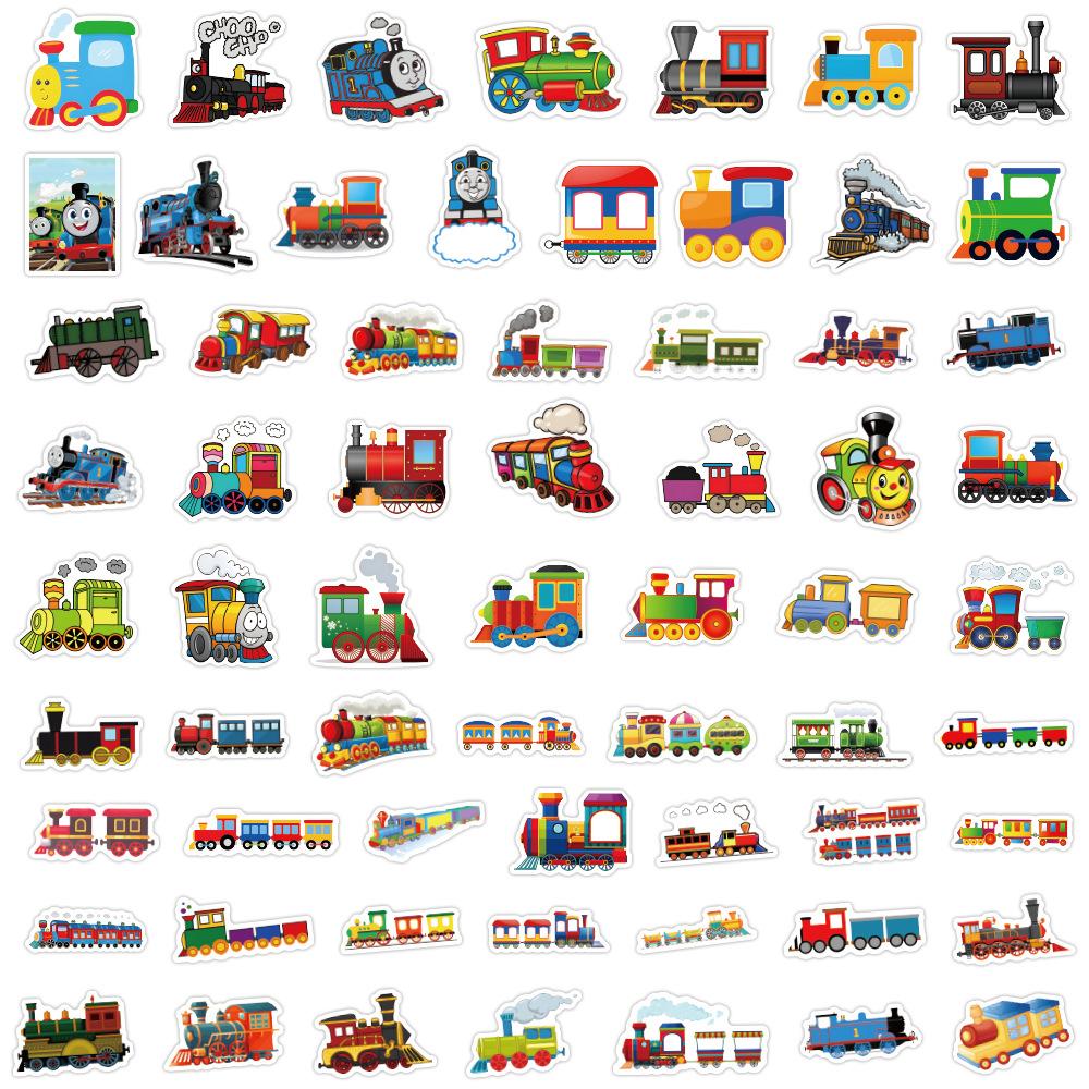 60 New Train Cartoon Train Graffiti Stickers Suitcase Water Cup Notebook Children's Stickers