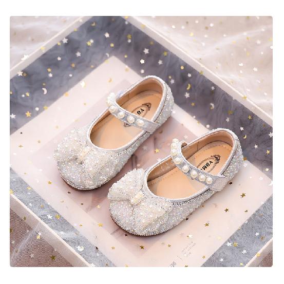 Girls Princess Shoes New Children's Single Shoes Leather Shoes Crystal Shoes Baby Dress Shoes Girls Soft Sole Spring and Autumn