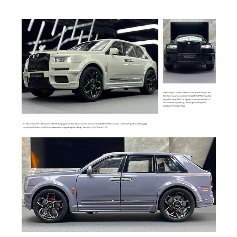 1/20 Rolls Royce SUV Cullinan Legering Lyxig Bilmodell Formgjuten Metallfordon Bilmodell Simulering Ljud och Ljus Leksak för Barn Gåva