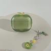 Transparent Fruit Earphone Case Drop-proof Cute Red Apple Shape Earphone Storage Case Home Organizer Desktop Decoration Gift