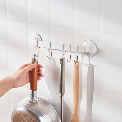 Mutfak ve Duvar Kullanımı İçin Delinmeyen Güçlü Vakumlu 6 Kancalı Banyo Askısı