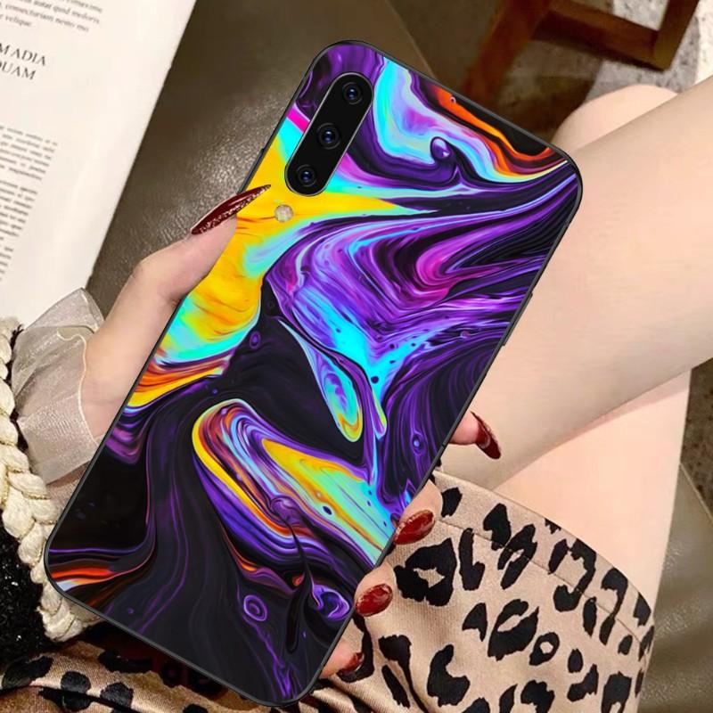 Holographic Colorful Pattern Phone Case For Samsung A91 A81 A73 A72 A71 A30S A20 A12 A13 A52 A53 4G 5G Soft Black Phone Cover