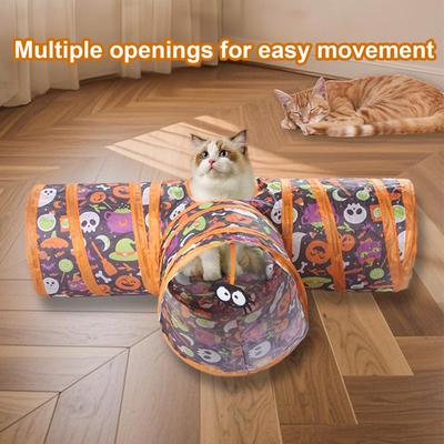 Kattunnel Halloween Kattungeleksak Tunnel Gömställen Vikbar Rolig Tub Tält Interaktiva Husdjursgömställen För Valp Kanin Illrar Hamster