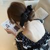 Korean Style Solid Color Bow Ribbon Hair Claw 3D Bow Elegant Hair Clip Large Size Hair Claw Clip Daily Use