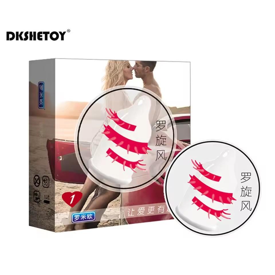 G-spot Vaginal Stimulation Condoms Ribbed Spike Lubrication Cock Condom Sex Toys For Men Delay Penis Sleeve Adult Sex Products