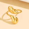 Stainless Steel Geometric Water Drop Ring - Simple, Fashionable Open Design with Light Metallic Finish.