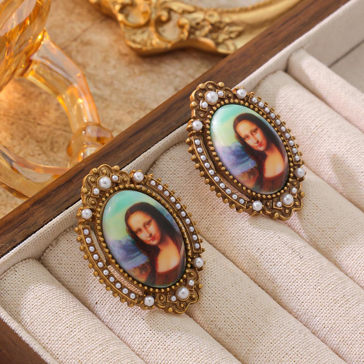 Средневековые Винтажные Серьги с Характером, Легкая Роскошь, Дворцовый Стиль, Рельефная Трехмерная Карточка, Жемчуг