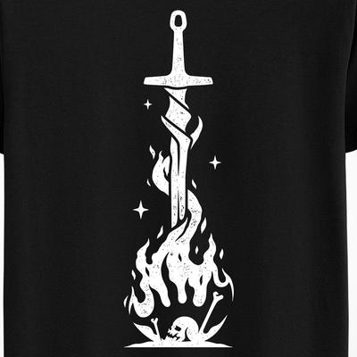Bonfire Unisex T-shirt - Soulsborne Video Game - Souls Games Tee - Tattoo Art Design - Gamer - Gaming