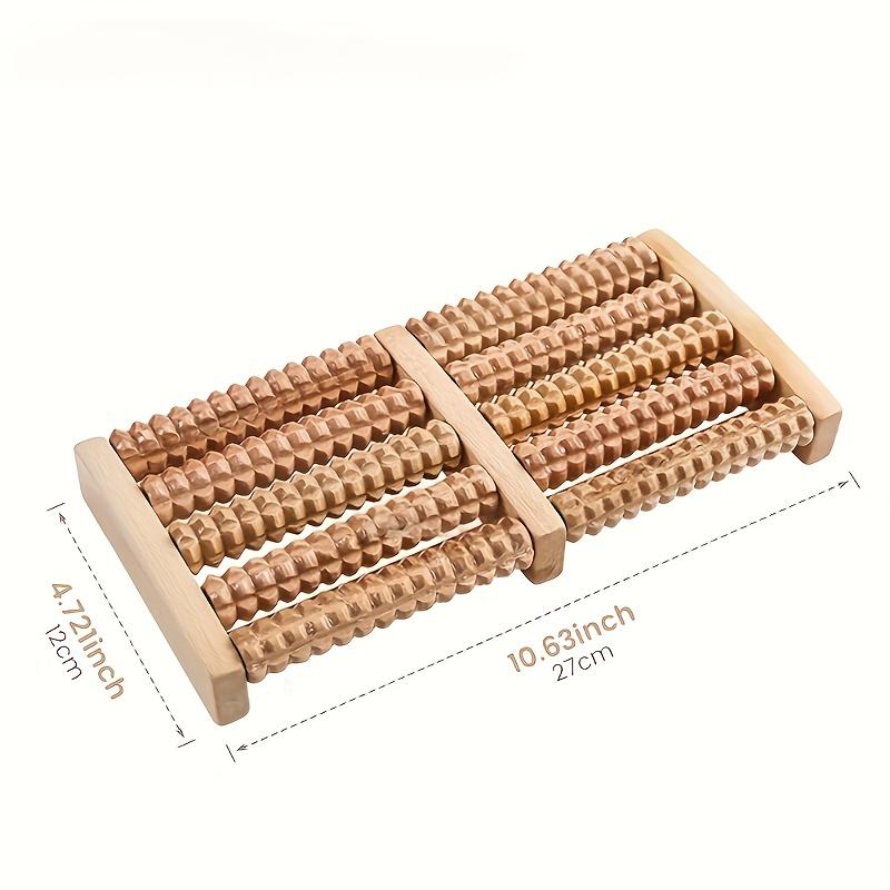 Foot Massage with a Wooden Foot Massager Featuring Rollers - Dual Control Design, Perfect for Home Use, an Ideal Choice for All Seasons