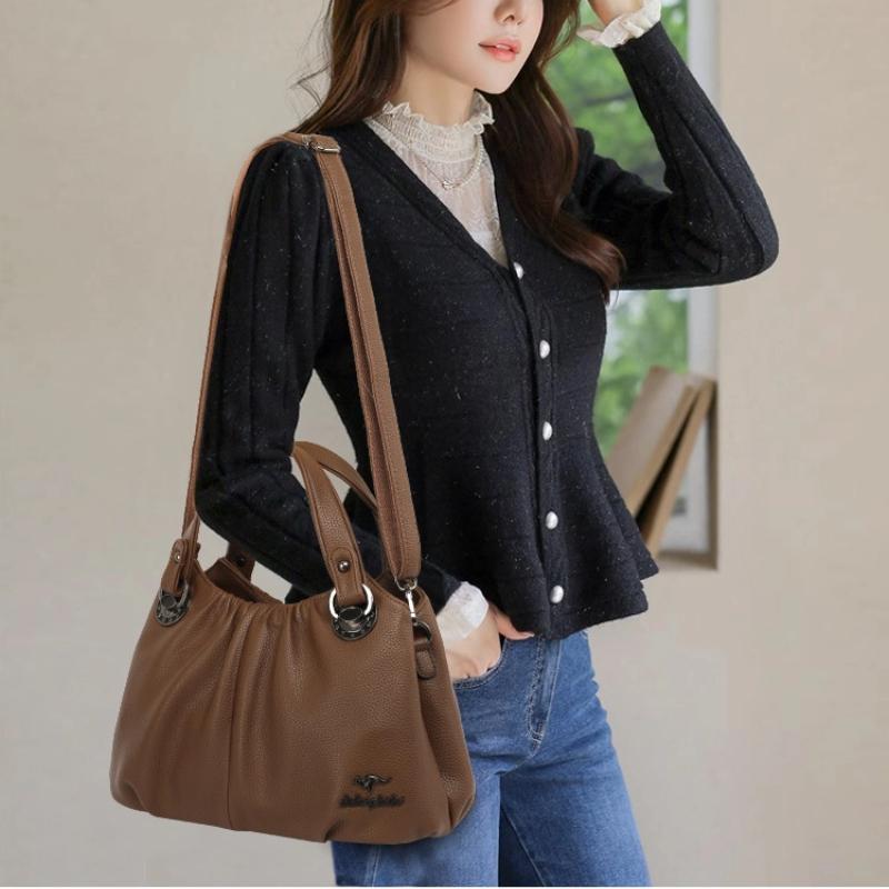 Designer Handbags Women Luxury 2025 Soft PU Leather Crossbody Shoulder Bags High Quality Vintage Tote Bag Large Capacity Famale Hand Bag