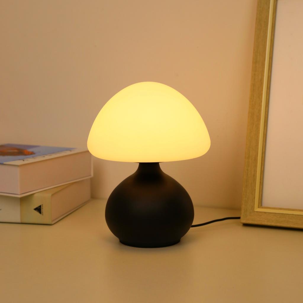 Modern Minimalist Mushroom Table Lamp Three Color Switching Infinite Dimming LED Atmosphere Lamp for Home Bedroom Bedside Decor