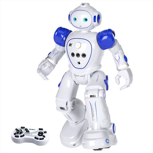 Smart Robot Toy for Kids, Multifunctional, Rechargeable - iKing ai Robot for Kids, Programmable Robot, Moving Toy, Musical Demo, LED, RC Robot, Gestur
