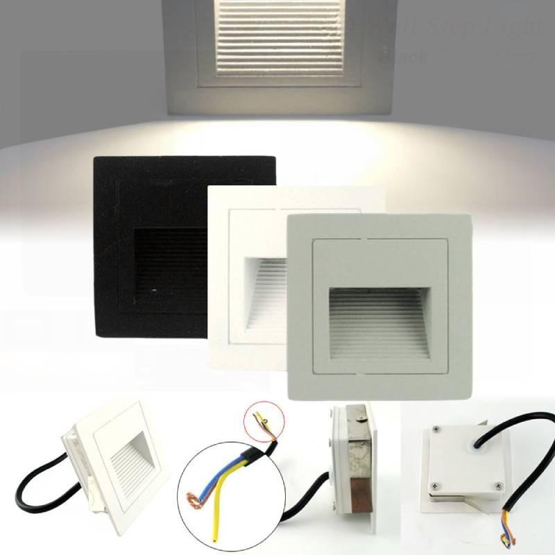Waterproof Led Step Light Ip55 Black Aluminum 3w For Outdoor Balcony And Garden