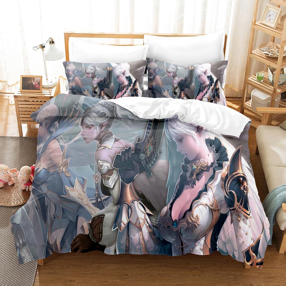 New 3D Printing Game Lineage 2 The Chaotic Throne Bedding Set Boys Girls Twin Queen Size Duvet Cover Pillowcase Bed Kids Adult