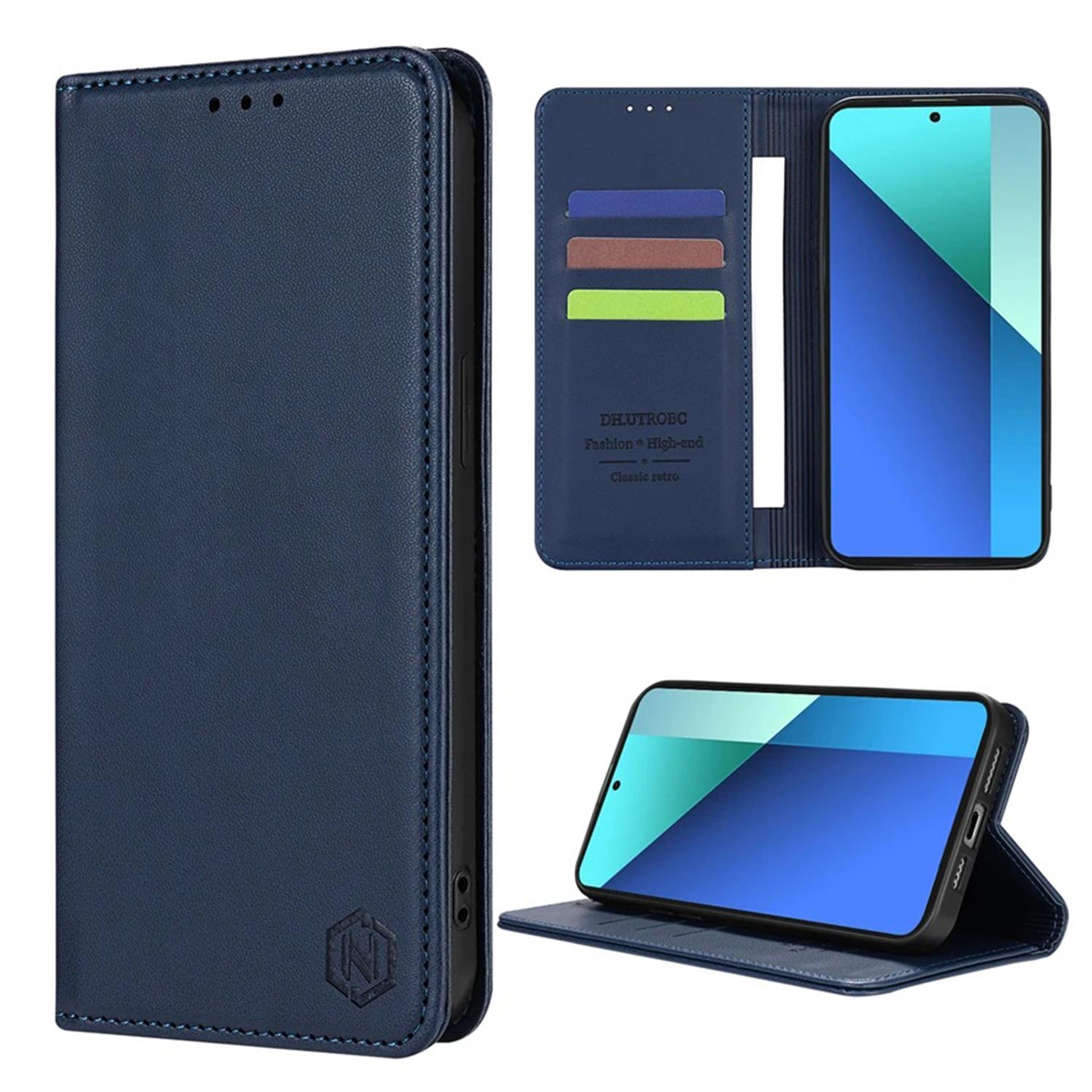 

Чехол-книжка из кожи с магнитным слотом для телефона Samsung Galaxy S25 Ultra S24 FE S23 S22 S21 S20 S10 Plus A16 A35 A55 Galaxy S22 Ultra синий