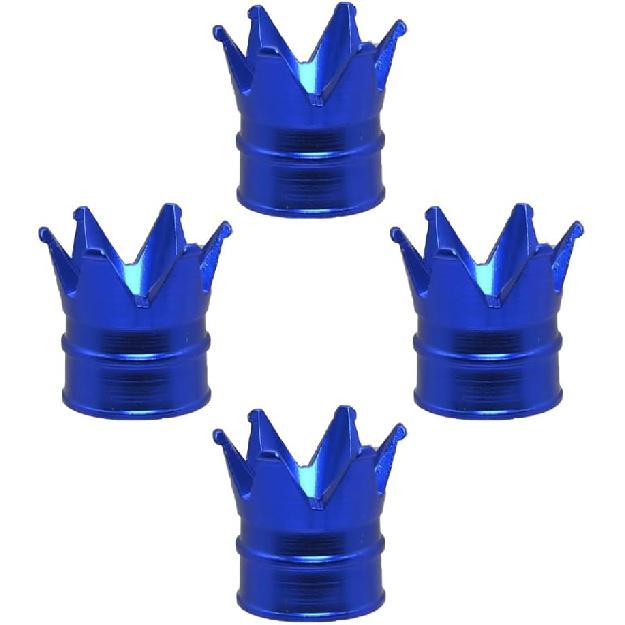 Senzeal 4PCS Crown Car Tire Valve Stem Caps Aluminum Alloy Air Caps Cover Dust Proof Tire Wheel Stem Caps Stem Covers Universal for Cars Bicycle
