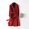 Handcrafted Long Woolen Coat for Women - Elegant Pure Color Overcoat