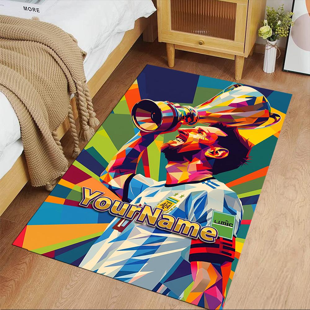 Messi Customizable Name Floor Rug Office Rug Perfect for Hallway Bedrooms Balcony Outdoor Antislip Carpet Anime Office Decor Perfect Gift for Women/Me