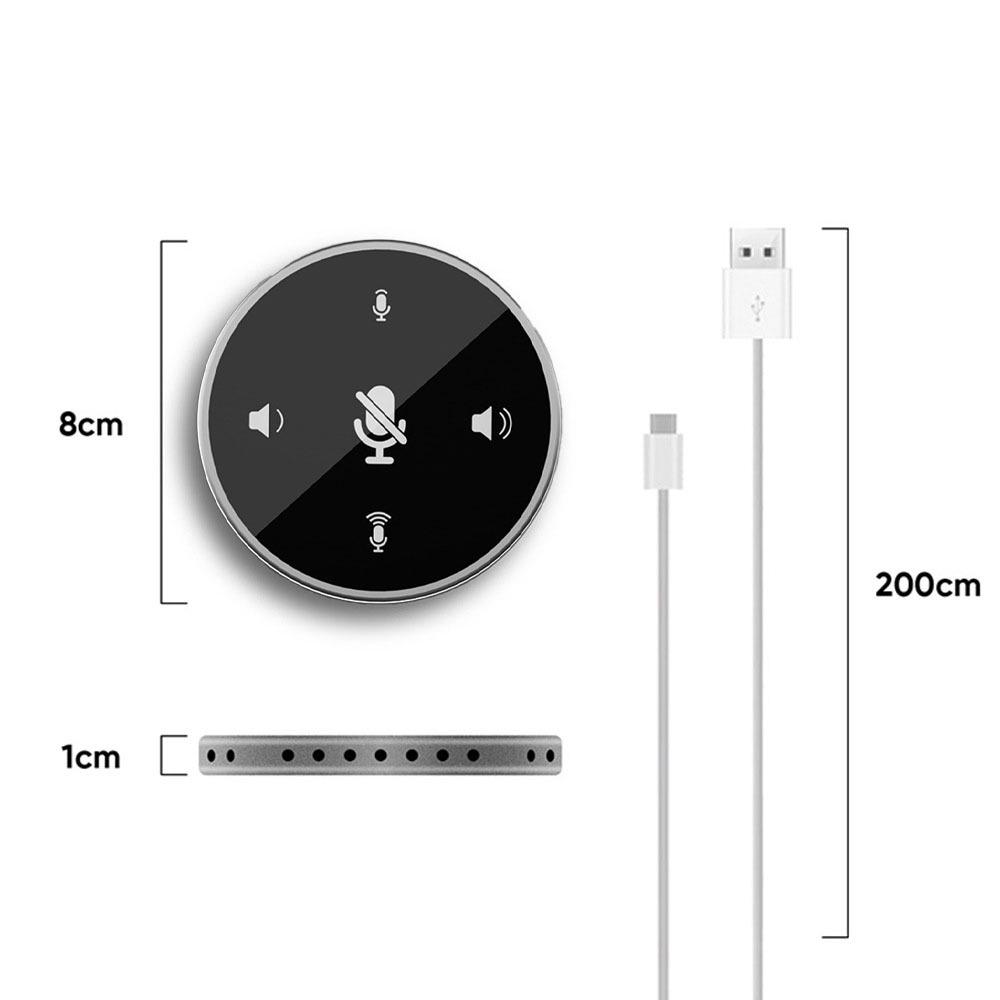 360° Omnidirectional USB Conference Microphone with Built-in Speaker
