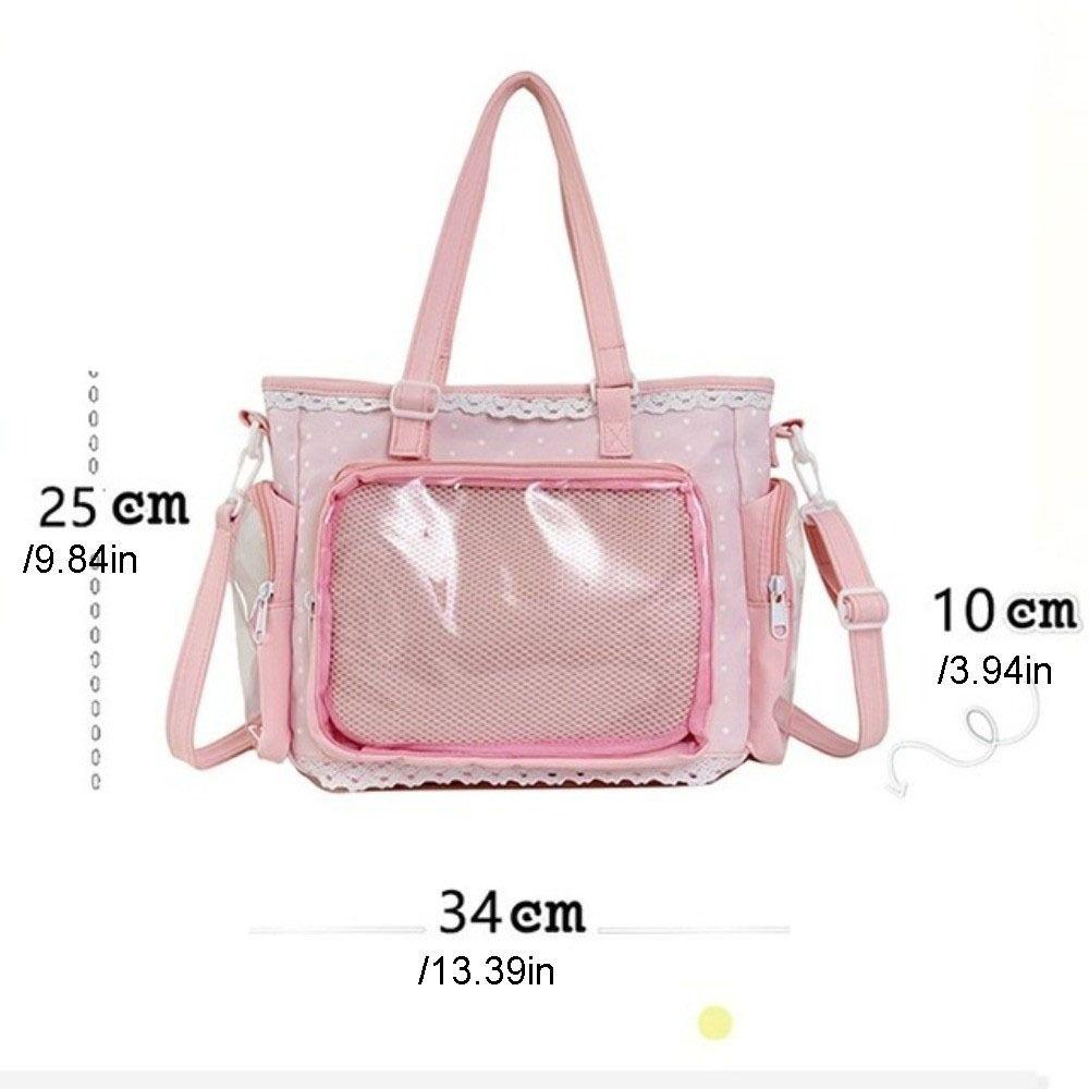 Borsa a Tracolla Trasparente Stile Balletto Pois Anime Y2k Lolita Borsa a Tracolla da Donna