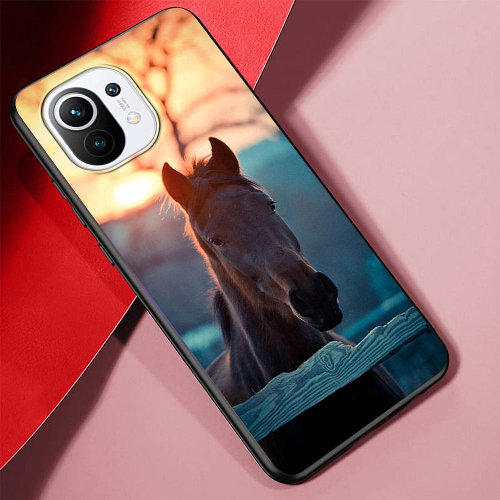 Running Horse Case for Xiaomi Mi 11 Lite 5G 12 Pro Note 10 10T 9 SE 9T 10S 8 A2 Lite CC9 Redmi Note 11 9S K40 TPU Phone Cover
