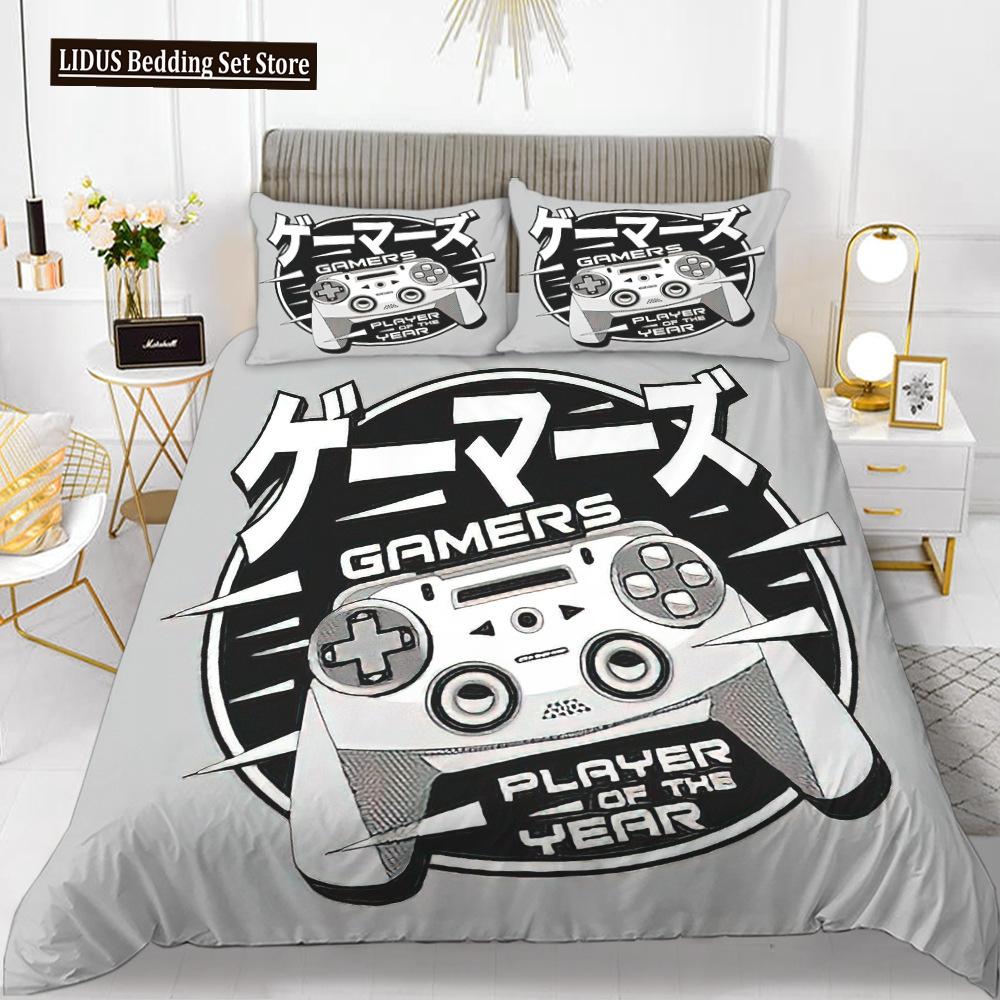 

Gamepad With Button Duvet Cover Set Polyester Comforter Cover With Pillowcases For Kids Game Lover Bedding Set King Queen Size EU single(135x200cm)