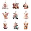 Pig Car Interior Acrylic Pendant Lovely Auto Keychain Hanging Ornament Universal Fit Car Decoration Accessories For Key Bag