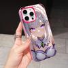 ReZero Emilia Waifu Jelly Double layer Rose Red Mobile Phone Case for iPhone 17 16 15 14 13 12 11 Air Pro Max Plus Protective