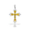 Blue Topaz Cross Pendant, 925 Sterling Silver Gemstone