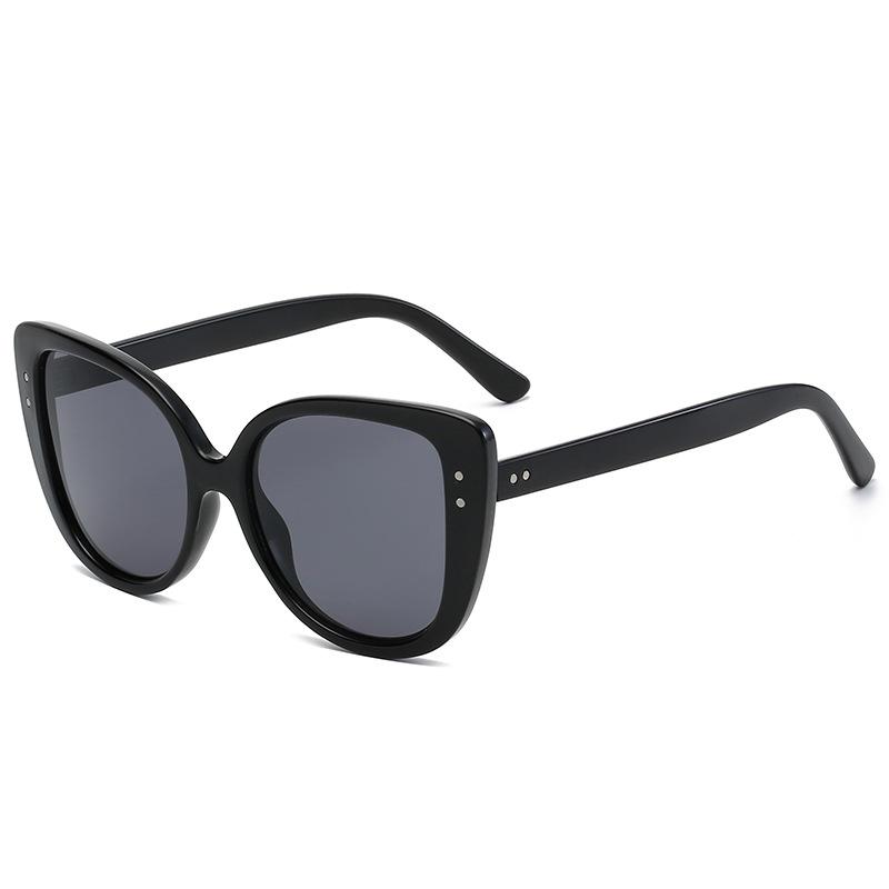 New fashion cat's eye large frame sunglasses European and American trend women's rice nail sunglasses street shot glasses s