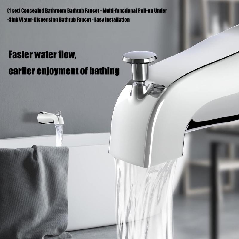 Bathtub Faucet Replacement with Diverter Pull Type Bathtub Faucet Zincs Alloy Bathroom Tub Spout Bathroom Accessories